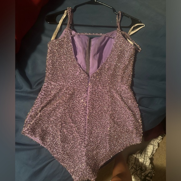 Purple Rachel Allan romper- bodysuit. Size 6. - Picture 3 of 8